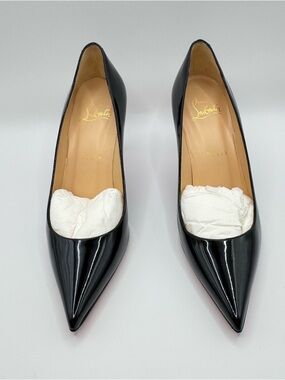 Christian Louboutin Kate 85 Black Patent Pump Heel Size 36 EU 6 US w Box